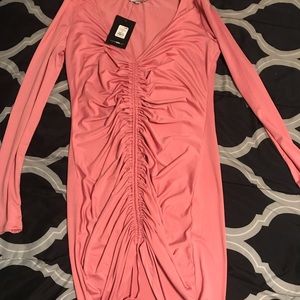 FN Gangzhou Long Sleeve Rouched Dress